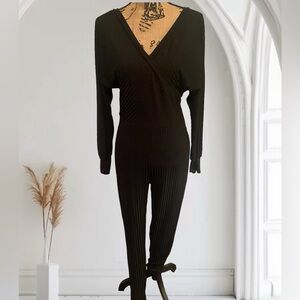 Ribbed Black Jumpsuit